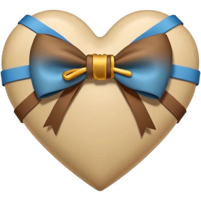Beige heart with brown bow wrapped around it emoji