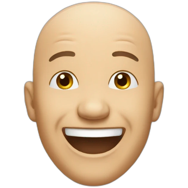 a bald man laughing emoji