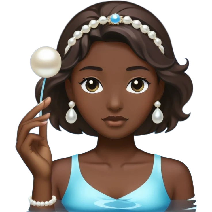 pool, white pearl accesories, wind, night emoji