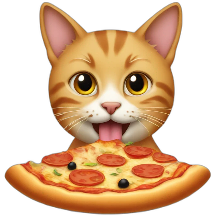 cat eating pizza emoji