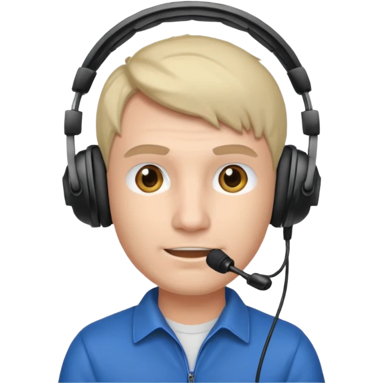 Man with gaming headset mic emoji
