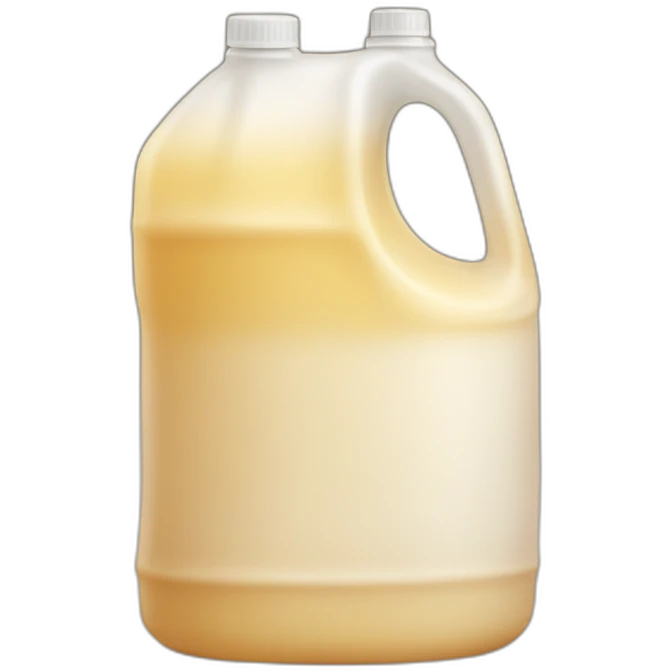 gallon milk jug filled halfway with brownish yellow liquid emoji