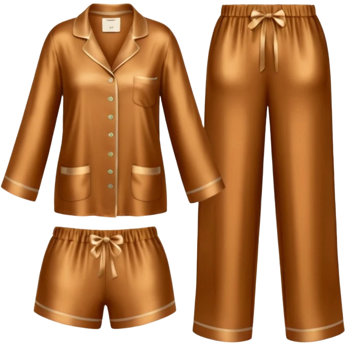 Brown silk pyjamas set emoji