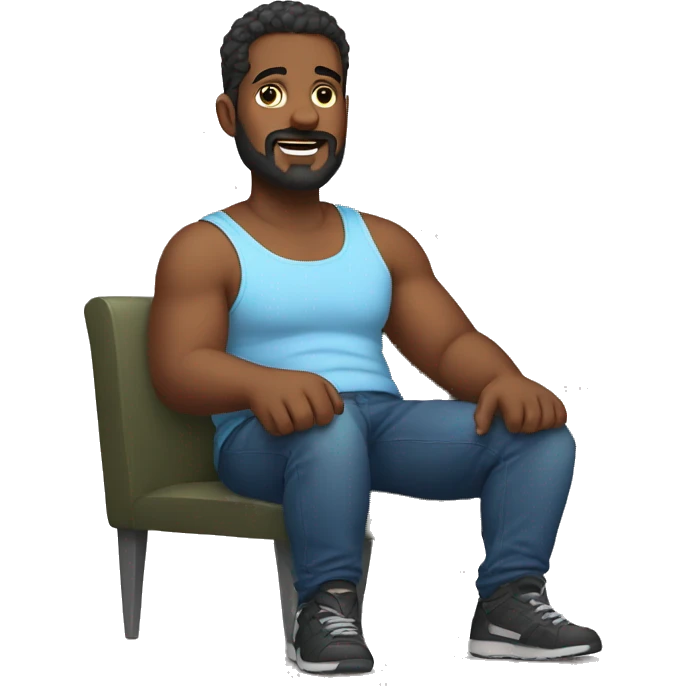 Big Dad sitting down with a tank top emoji