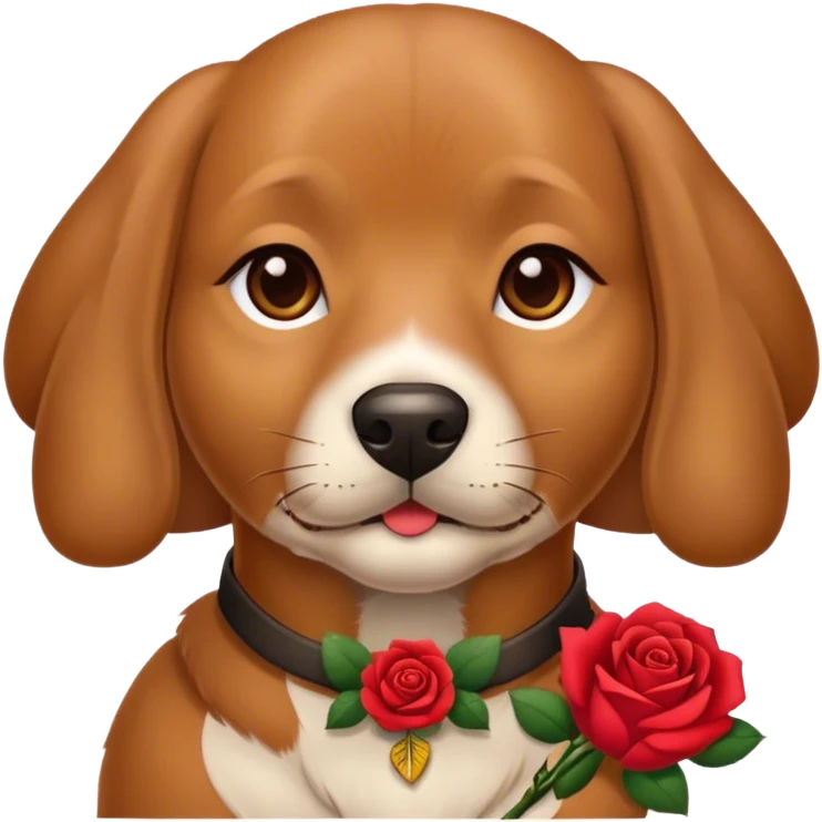 red rose collar dog emoji