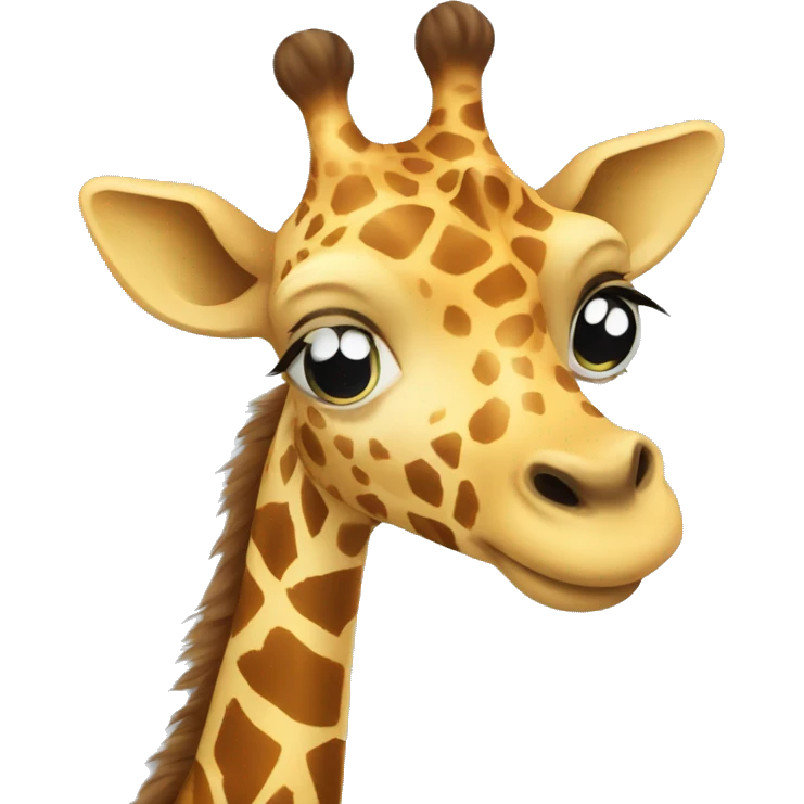 a smiling giraffe with love in its eyes emoji