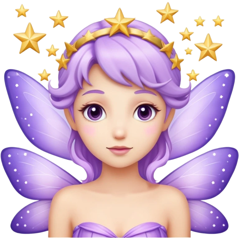 A light purple fairy with stars emoji