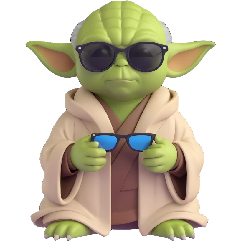 Yoda wearing sunglasses emoji