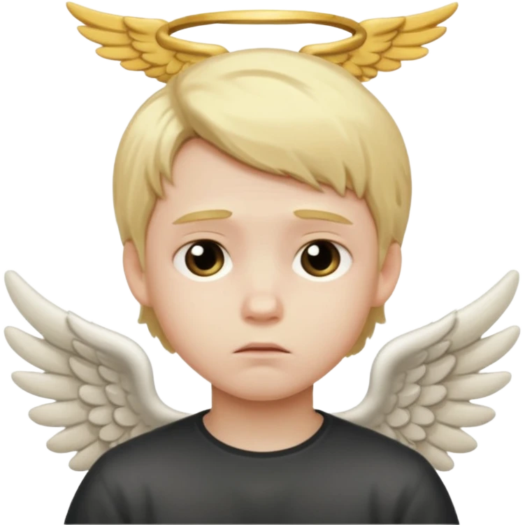 boy angel , sad emoji