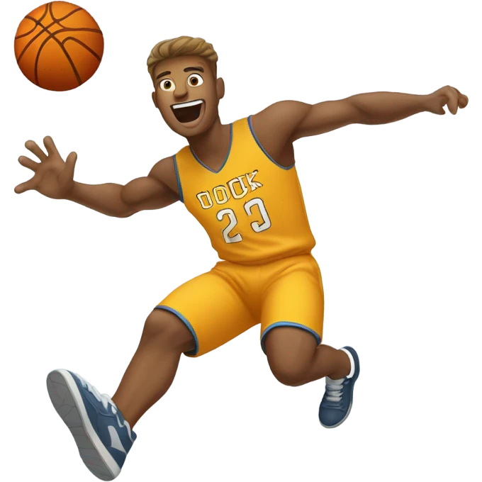 Caucasian dunking a basketball  emoji