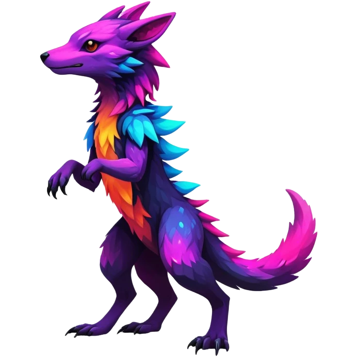 Epic Edgy Cute Colorful Vibrant Dark Nebula Modern Vernid-Sergal-creature-animal, full body emoji