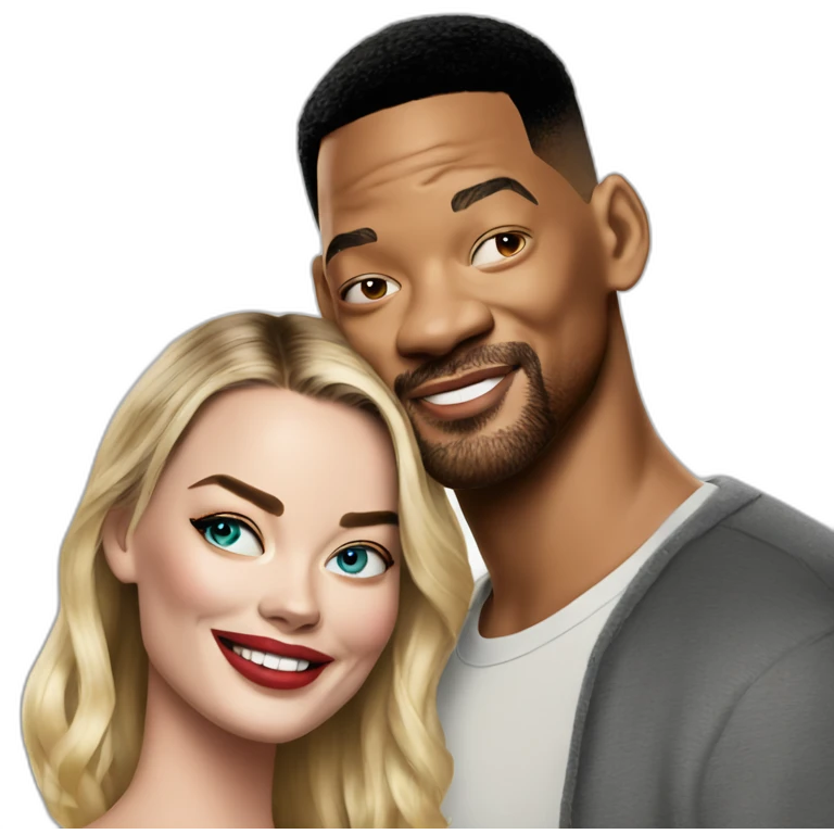 Margot robbie and will smith emoji