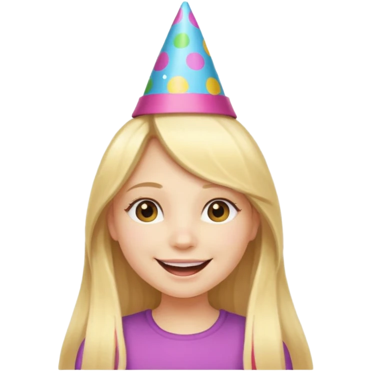 Pale girl with long blonde hair celebrating  emoji