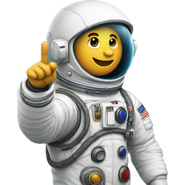 Astronaut pointing finger to left emoji