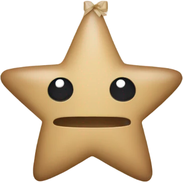 beige star with beige bow emoji