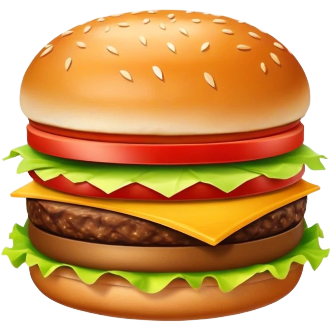 Kıvırcık uzun saçlı, koyu kahve renkli gözlü, beyaz tenli kadın . Önünde büyük hamburger var emoji