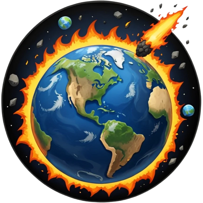 Earth hit by a meteor emoji