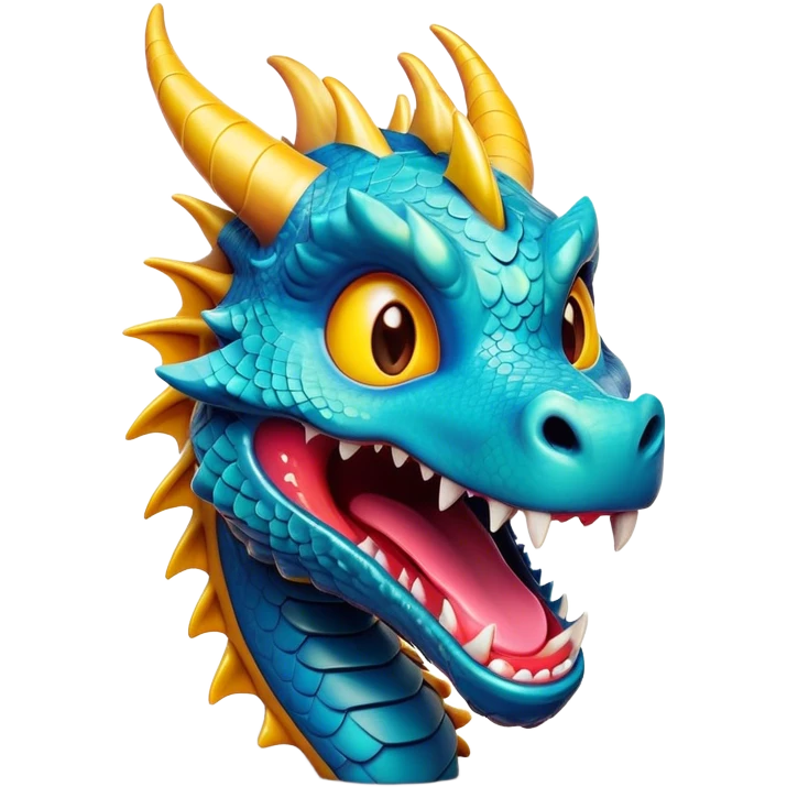 Cinematic Comical Dragon Portrait Emoji, Head tilted dramatically with an exaggeratedly amused expression, featuring a striking, glossy scaled body with bold, angular details and wide, expressive eyes brimming with playful disbelief; rendered with vibrant, lifelike textures and natural shadows, high shine, dramatic yet playful, styled with an air of cheeky mythical mischief, soft glowing outline, capturing the essence of a spirited and over‐the‐top dragon that looks ready to breathe fire into viral fame! emoji