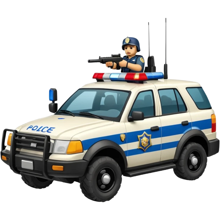 Well armed rugged Imperial Shock Troopers police car off road interceptor from hell emoji