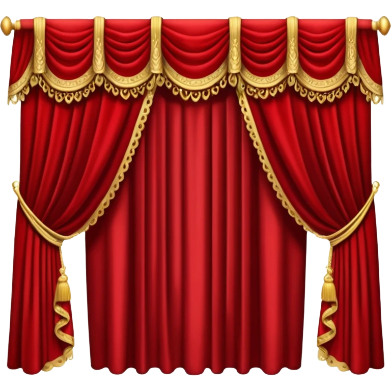 Simple, opened red curtains  emoji