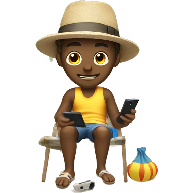 guy gaming in beach ch emoji