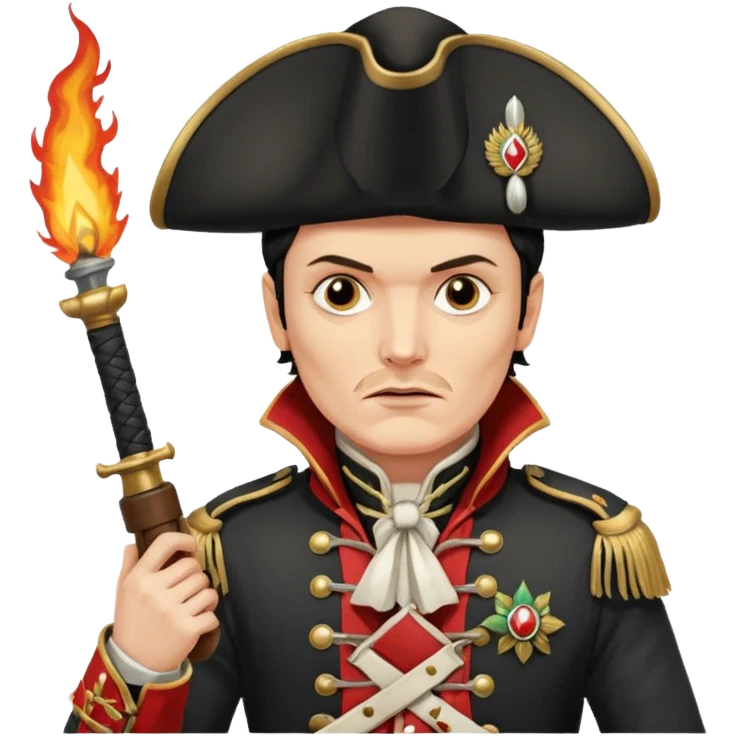 Adam Ant  is wearing a Hungarian jacket Hussar'S JACKET, holds two firelocks holsters in his hands emoji