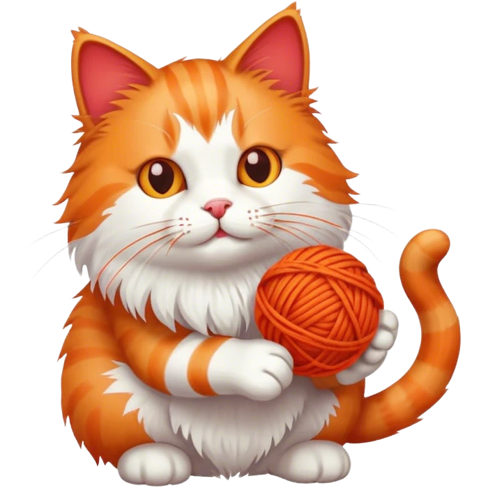 A cat playing with a ball emoji