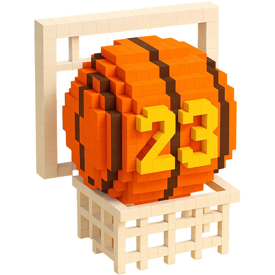 баскетбольный мяч с надписью "23" в сетке, no background emoji