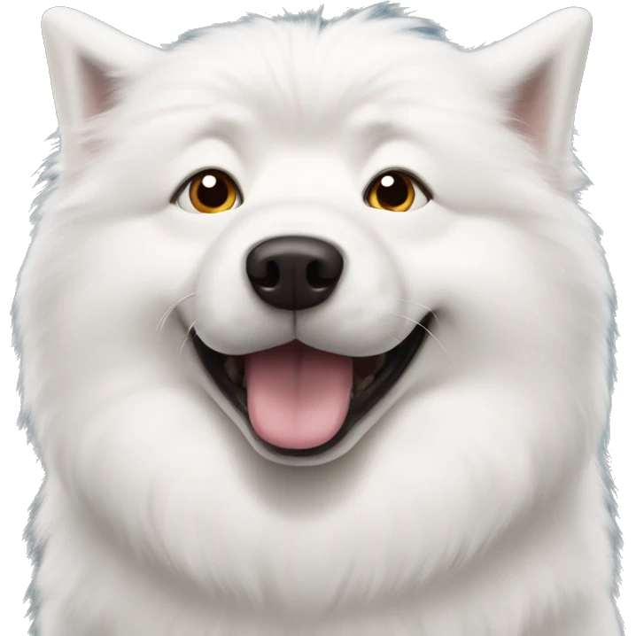 samoyed dog with a mole in the right eye  emoji
