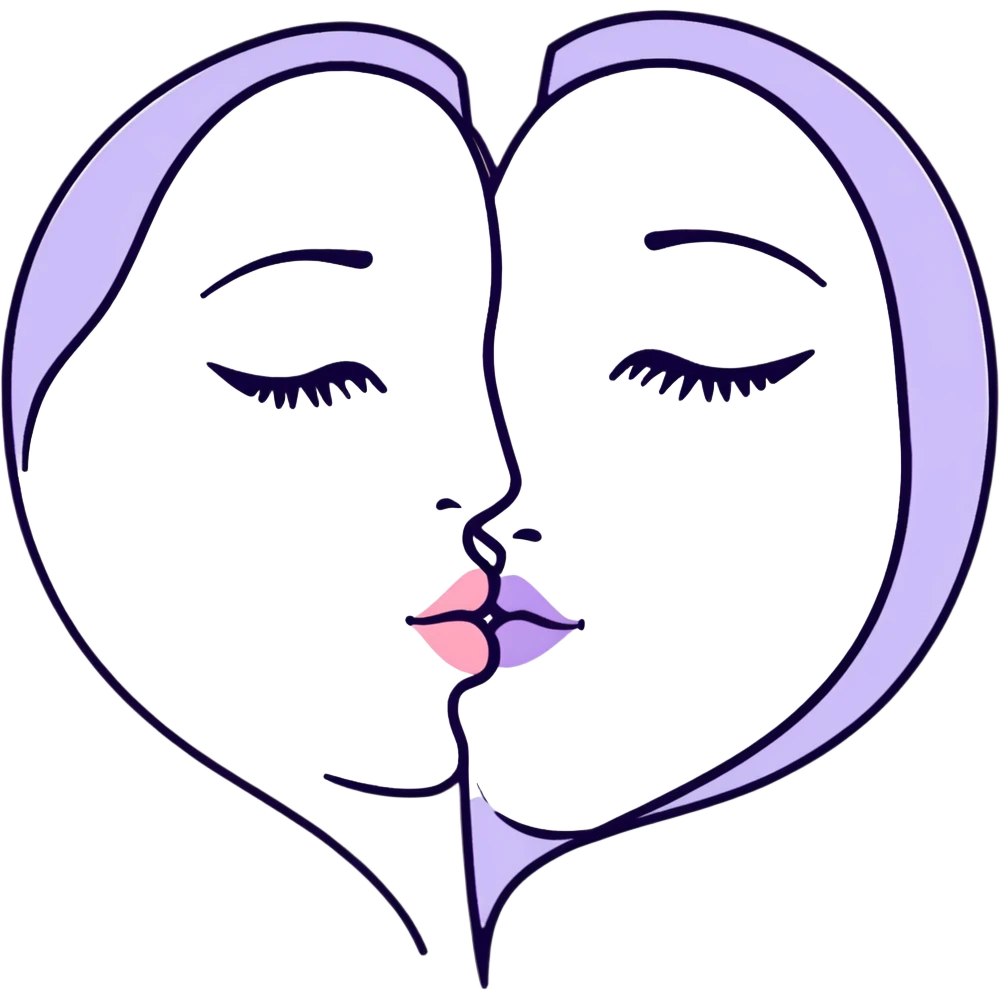 lilac pastel kiss emoji