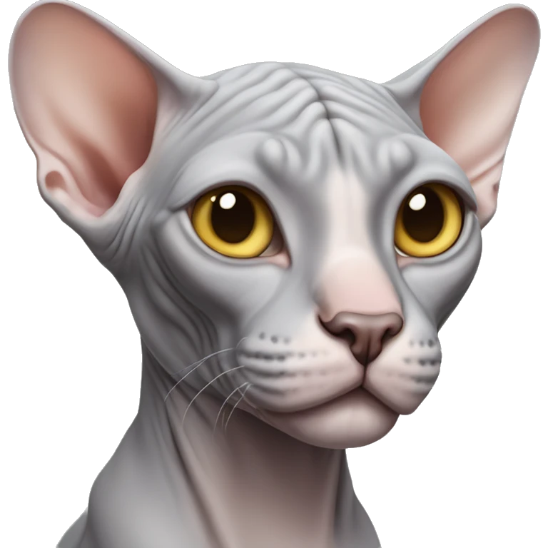 light gray Sphynx cat emoji