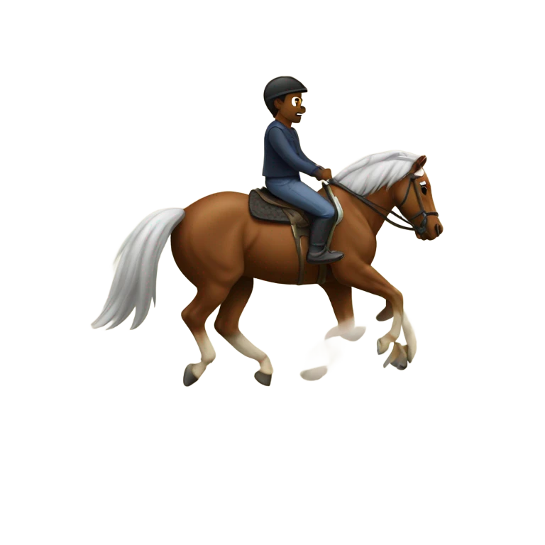 A horse riding a human emoji