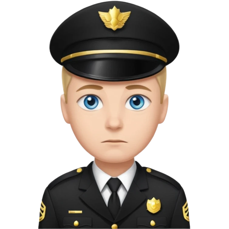 Sergeant ,blue eyes black uniform emoji
