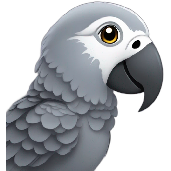 fluffy african grey parrot emoji