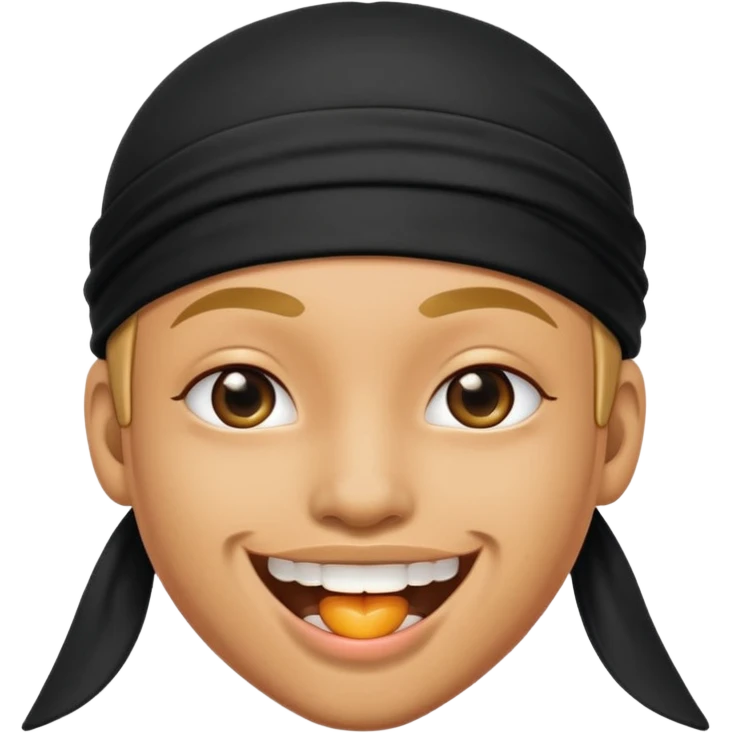 peach with an black durag and grillz emoji