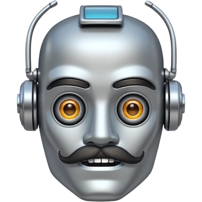 Fabian mexican robot with mustache emoji