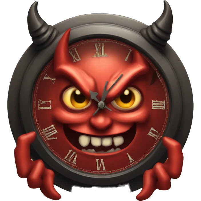 devil clock, demon time emoji