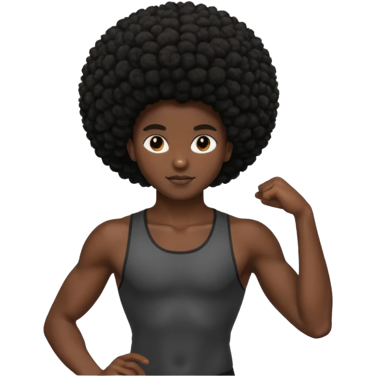 black model + body + afro emoji
