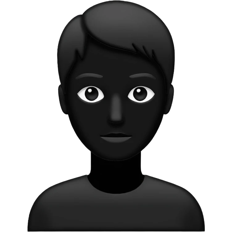 Minimalistic flat vector icon, iOS style, thin black outline on white background. Person silhouette. Black, completely monochrome, matte.  emoji