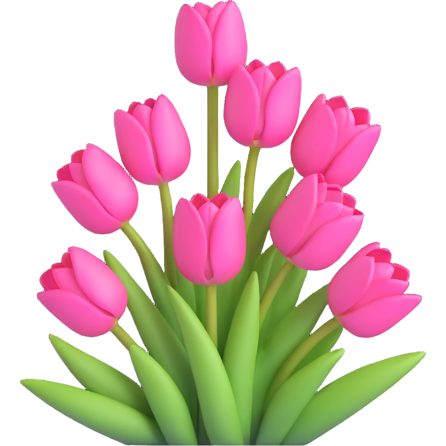 Pink tulips emoji