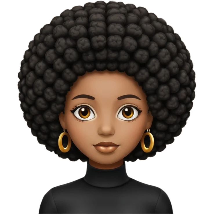 black girl with afro emoji