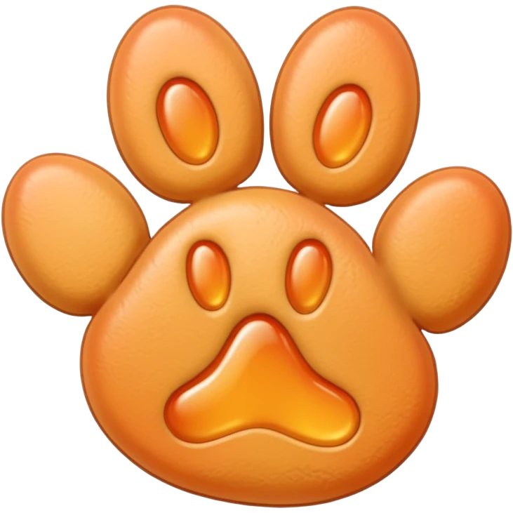 a very light pale pastel apricot pawprint emoji