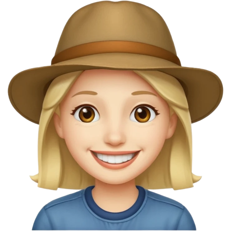 chat de couleur noir portant un chapeau avec un grand sourire emoji