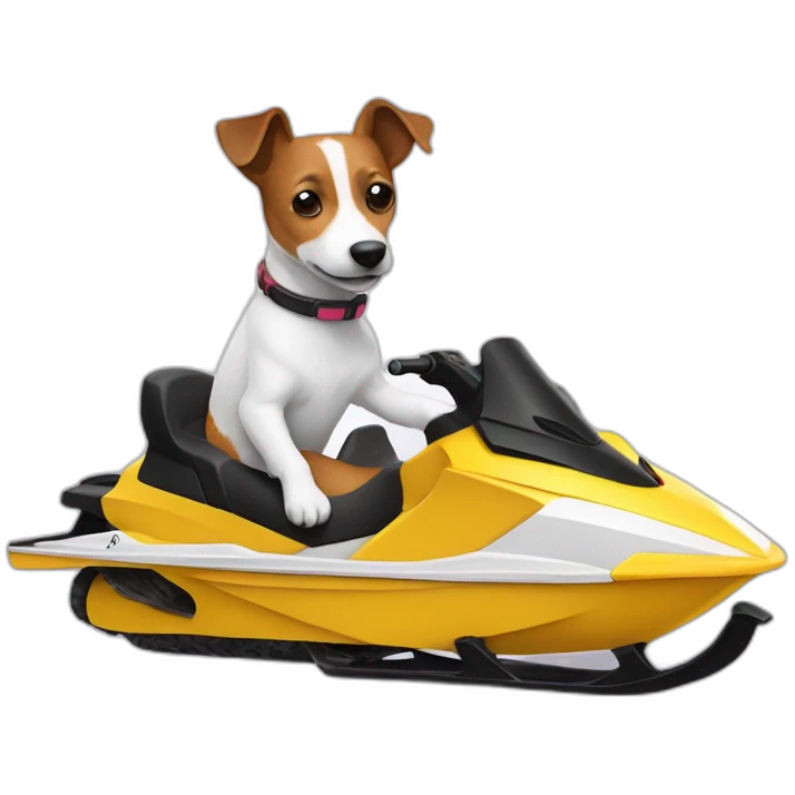 Jack russel on a skidoo emoji