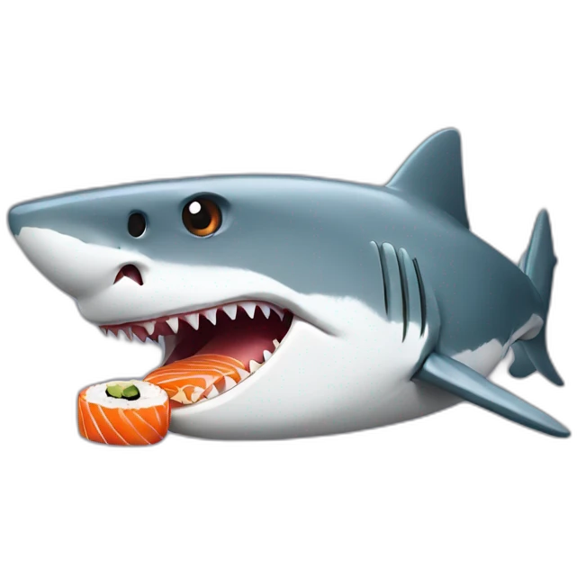 Shark eating sushi emoji