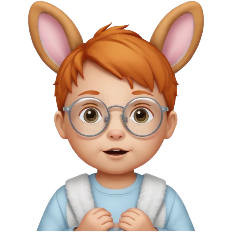 bunny ear wearing ginger small baby spectacled emoji