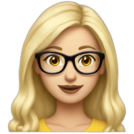 platinum-blonde-girl-in-glasses-macbook emoji
