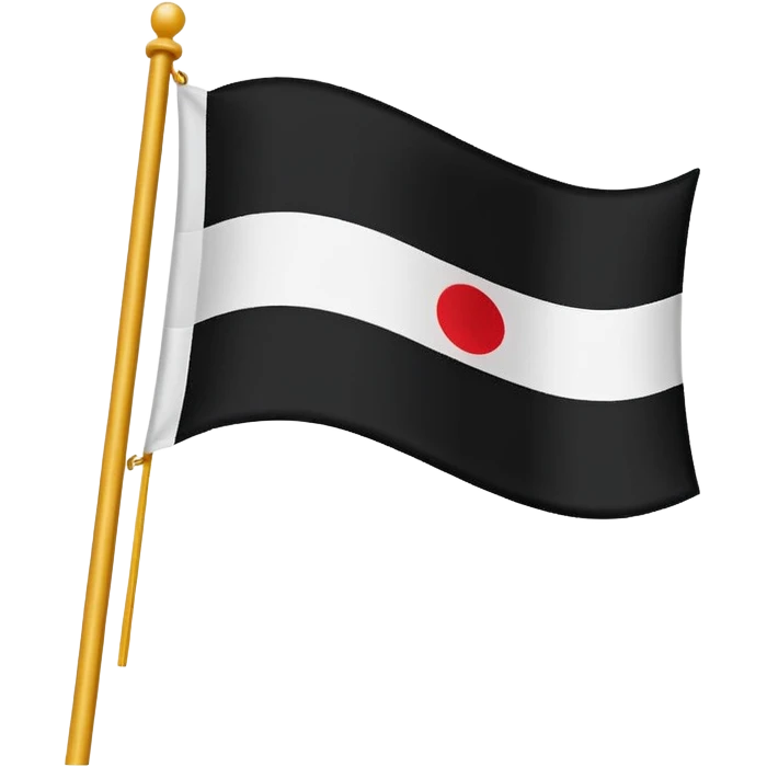 Two colored flag, white on top and black on bottom. emoji