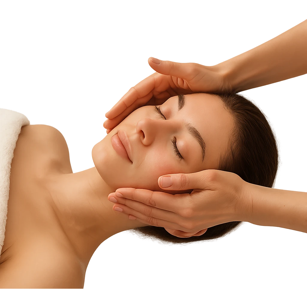 woman face massage, bufo emoji