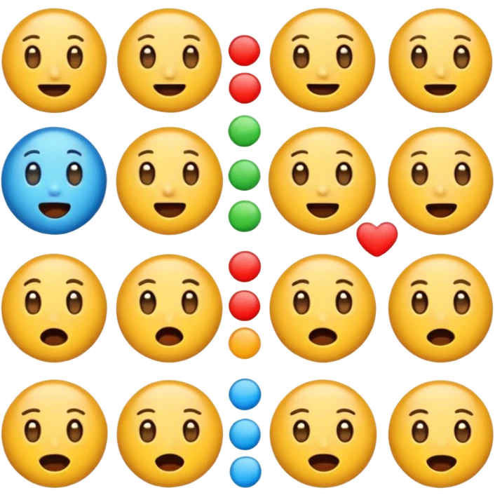 Faça 6 emojis com várias expressões como se estivesse explicando algo  emoji